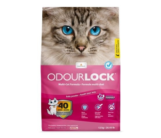ODOURLOCK LITIERE A CHAT POUDRE DE BÉBÉ 12KG