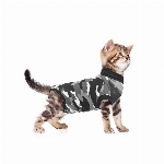 SUITICAL PYJAMA DE CONVALESCENCE POUR CHAT SM MOTIF CAMO GRIS