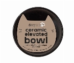 DEXYPAWS BOL SURÉLEVÉ POUR CHAT NOIR IMPRIMÉ POISSONS (7OZ)