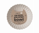 DEXYPAWS BOL SURÉLEVÉ POUR CHAT BLANC DENTELLÉ AVEC FLEUR NOIRE (8.45 OZ)