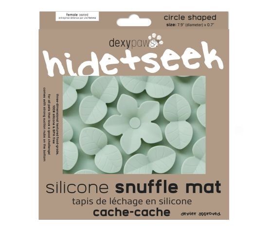 DEXYPAWS TAPIS DE LÉCHAGE EN SILICONE CACHE-CACHE CERCLE VERT SAUGE