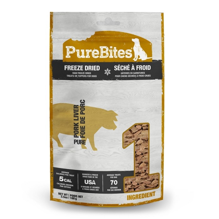 PUREBITES POUR CHIEN FOIE DE PORC 100GR