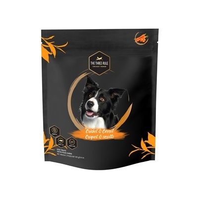 THE THRE3 RULE GÂTERIE POUR CHIEN CRIQUET ET CAROTTE (HYPOALLERGÈNE) 125GR
