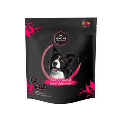 THE THRE3 RULE GÂTERIE POUR CHIEN CRIQUET ET CANNEBERGE (HYPOALLERGÈNE) 125GR