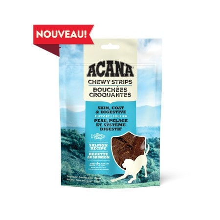 ACANA BOUCHÉES CROQUANTES (SOUTIEN PEAU ET SYSTÈME DIGESTIF) AU SAUMON 113GR