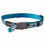 ROGZ COLLIER RÉFLÉCHISSANT POUR CHAT MOTIF POISSONS BLEUS TRÈS-PETIT 6-9 PO