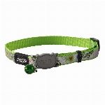 ROGZ RÉFLECTOCAT COLLIER RÉFLÉCHISSANT POUR CHAT MOTIF POISSONS VERTS PETIT (8-12 PO)
