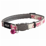ROGZ GLOWCAT COLLIER LUMINEUX DANS LE NOIR POUR CHAT MOTIF PAPILLONS ROSES (8-12 PO)
