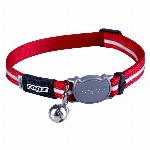ROGZ SAFETY COLLIER AVEC BANDE RÉFLÉCHISSANTE POUR CHAT COULEUR ROUGE (8-12PO)