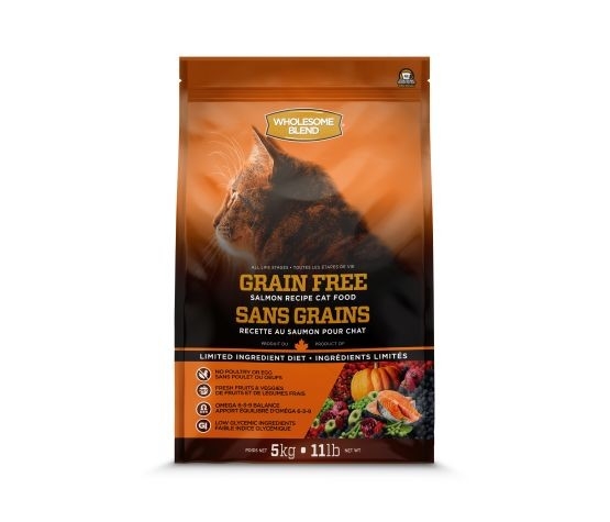 WHOLESOME BLEND CHAT SANS GRAIN SAUMON 11LBS